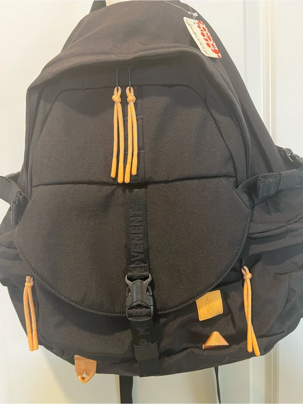 Free People Black Canvas Backpack with Tan Accents